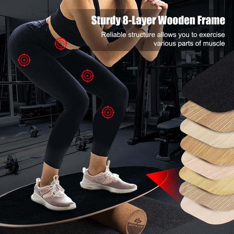Load image into Gallery viewer, Goplus Balance Board Trainer, 500 LBS Weight Capacity Balancing Board for Core Strength, Skateboard - GoplusUS