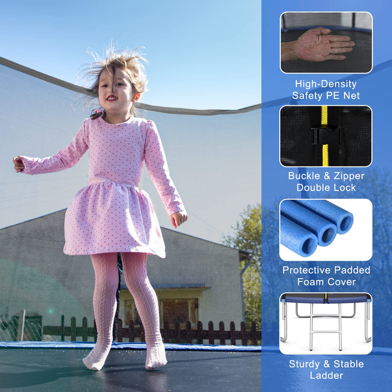 Load image into Gallery viewer, Goplus Trampoline 8FT 10FT 12FT 14FT 15FT 16FT, ASTM Approved Outdoor Recreational Trampolines W/Enclosure Net - GoplusUS