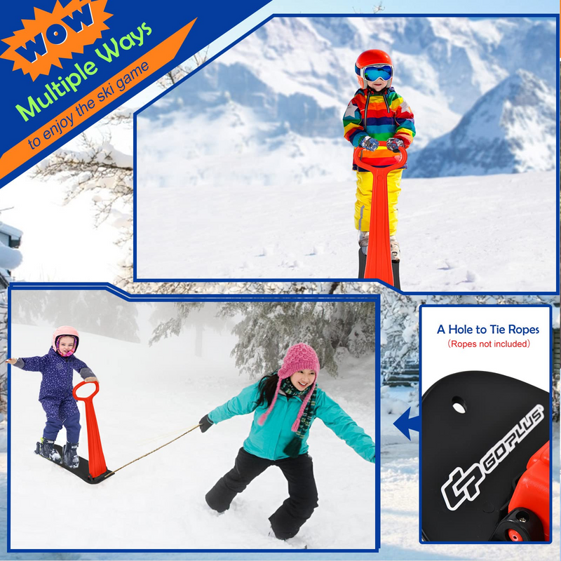 Load image into Gallery viewer, Goplus Ski Scooter Fold-up Snowboard, Snow Scooter W/ Grip Handle - GoplusUS