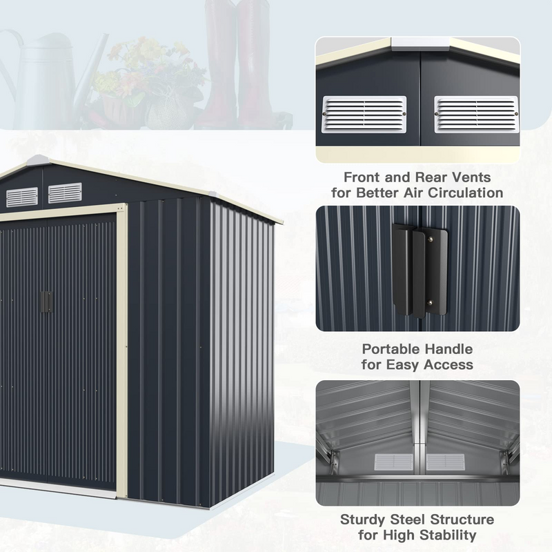 Load image into Gallery viewer, Goplus Storage Shed, Metal 11' X 10' Outdoor Building Organizer - GoplusUS