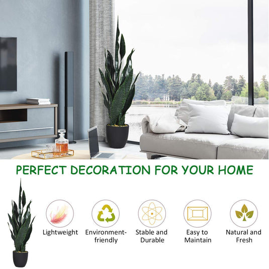 Goplus Fake Snake Plant, 2 Pack 36" Tall Artificial Potted Floor Plant