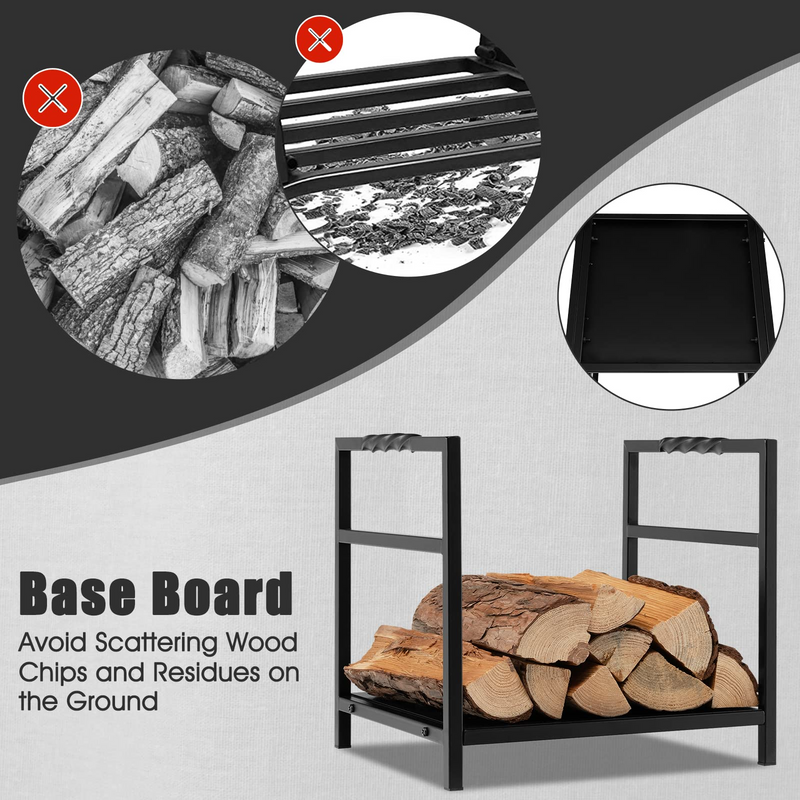 Load image into Gallery viewer, Goplus 16 Inch Small Firewood Rack, Indoor Outdoor Decorative Firewood Log Holder with Easy-to-Grab Handle & Raised Base - GoplusUS
