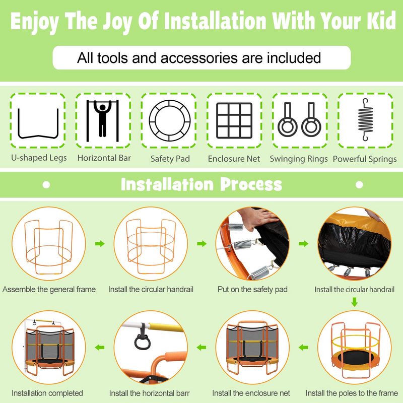 Load image into Gallery viewer, 60 Inch Kids Trampoline with Safety Enclosure Net - GoplusUS