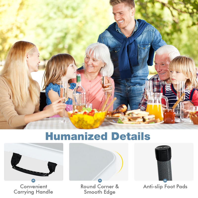 Load image into Gallery viewer, Goplus Folding Tables, 6ft Foldable Plastic Card Table, Portable Heavy Duty Fold Up Table w/Handle - GoplusUS