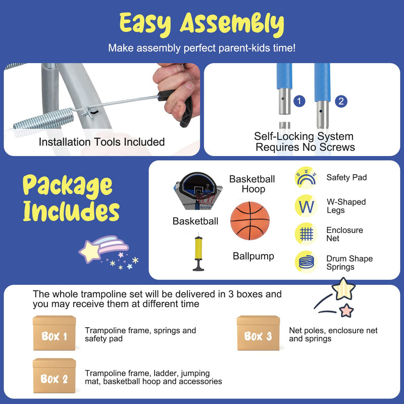 Load image into Gallery viewer, Goplus Outdoor Trampoline, 12FT/ 14FT/ 15FT/ 16FT ASTM Approved Trampoline