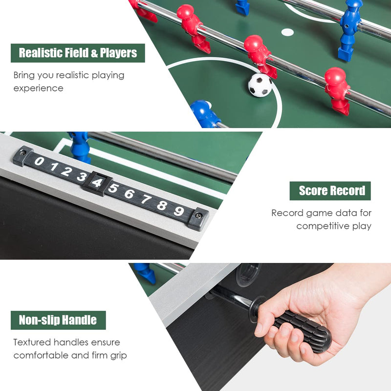 Load image into Gallery viewer, Goplus 48'' Foosball Table, Wooden Soccer Games Table w/ 2 Footballs, 2 Cup Holders - GoplusUS