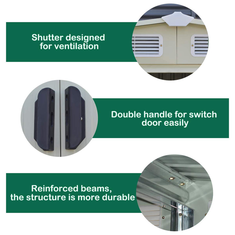 Load image into Gallery viewer, Galvanized Steel Outdoor Storage Shed 8.5X 8.5Ft Heavy Duty Tool House - GoplusUS