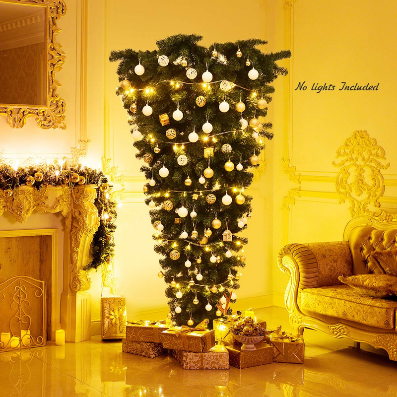 Load image into Gallery viewer, Goplus 7FT Upside Down Tree, Artificial Christmas Tree with Metal Stand - GoplusUS