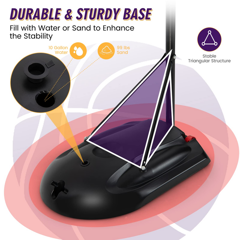 Load image into Gallery viewer, Goplus Portable Basketball Hoop Outdoor, 6.9-8.9 FT Height Adjustable Basketball Stand with 32 Shatterproof Backboard - GoplusUS