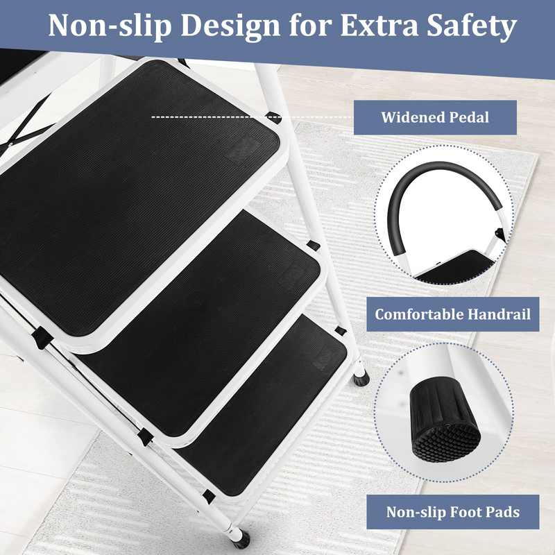 Load image into Gallery viewer, Goplus 4 Step Ladder, Folding Step Stool for Adults with Wide Non-Slip Pedal and Comfort Handgrip for Kitchen Closet Office - GoplusUS