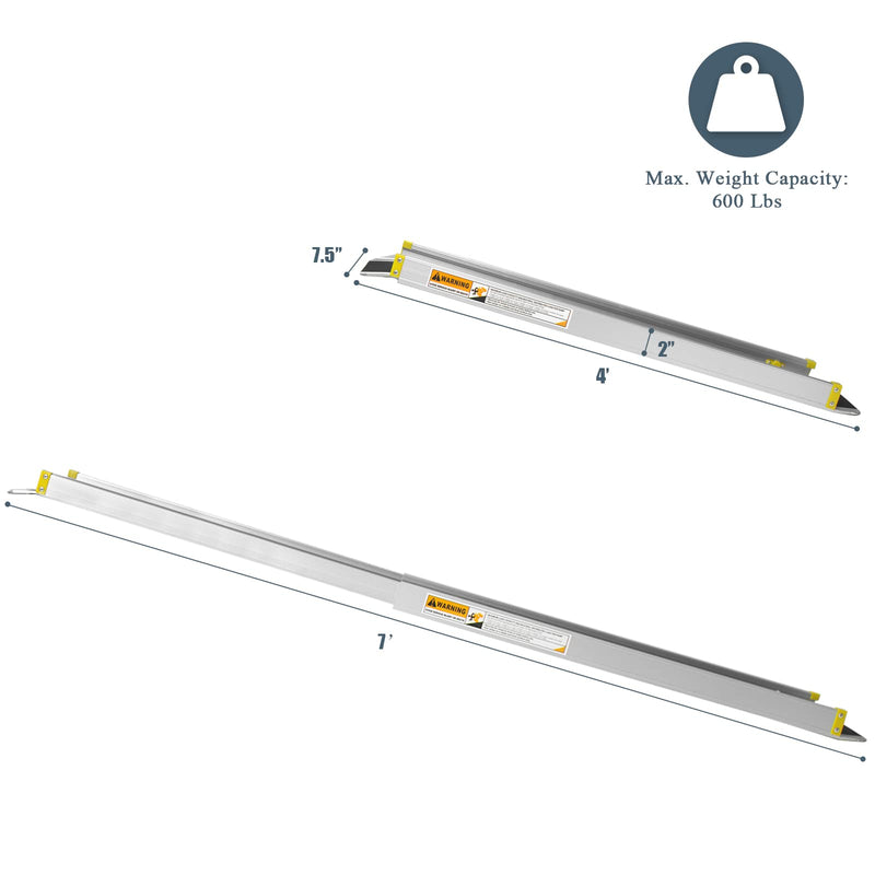 Load image into Gallery viewer, Goplus Wheelchair Ramp, Adjustable Portable Aluminum Ramps with Non-Skid Surface for Steps Home Doorways (A Pair)