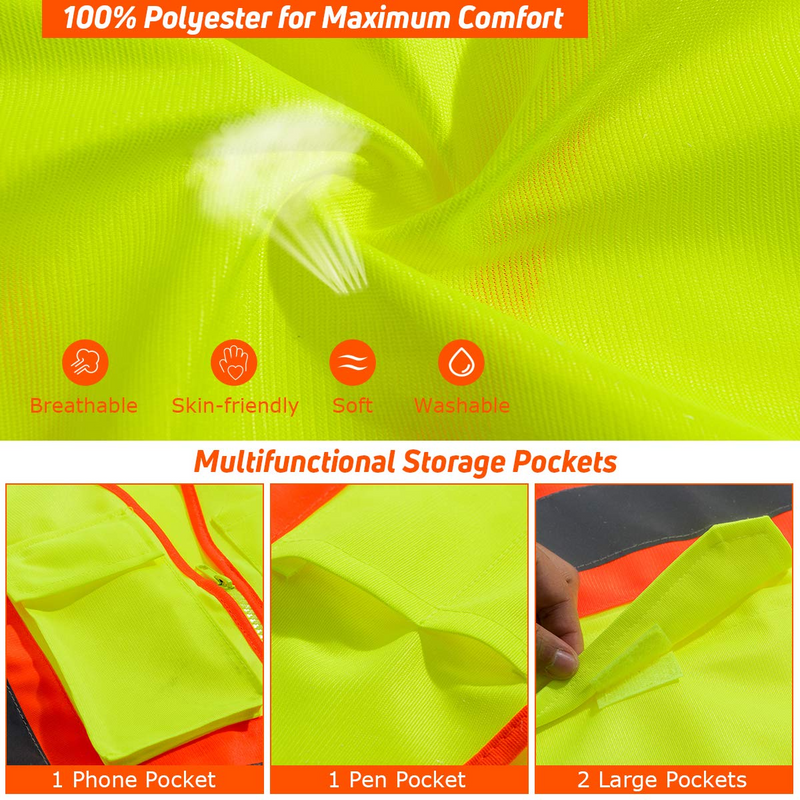 Load image into Gallery viewer, 10 Pack Safety Vest, High Visibility Reflective Security Vest Construction Vest - GoplusUS