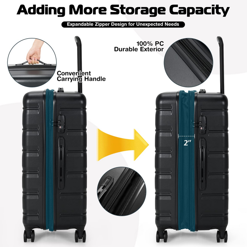 Load image into Gallery viewer, Goplus 3 Piece Luggage Set, Expandable Spinner Suitcase - GoplusUS