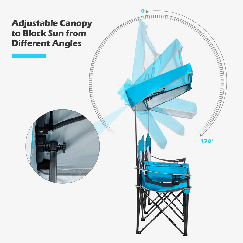 Load image into Gallery viewer, Goplus Double Camping Seat w/Shade Canopy - GoplusUS