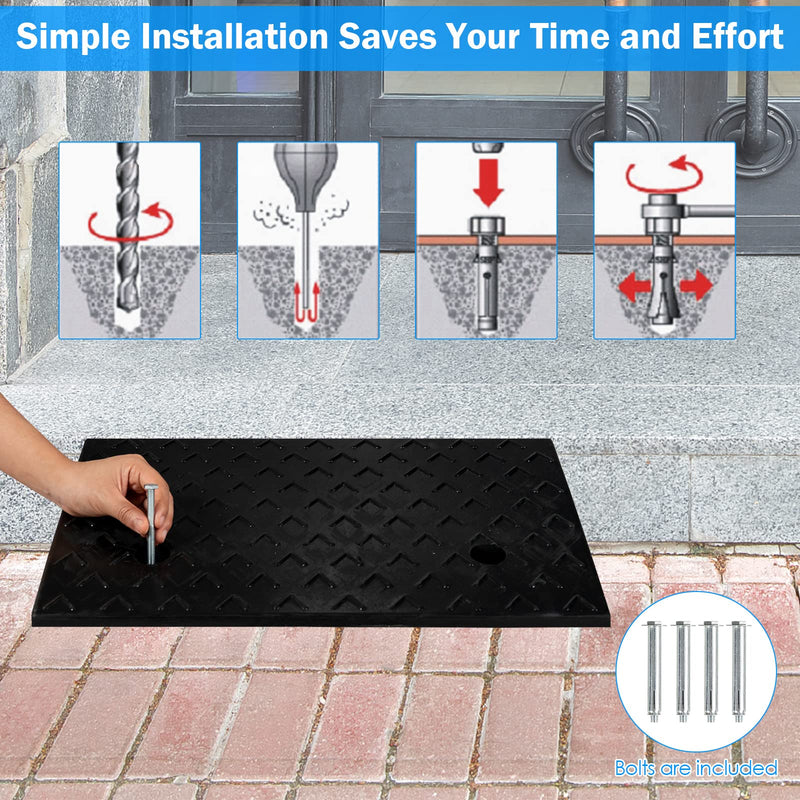 Load image into Gallery viewer, Rubber Curb Ramps, 5" H x 19" W Car Ramp Slope for Driveway Threshold Sidewalk Motorcycle