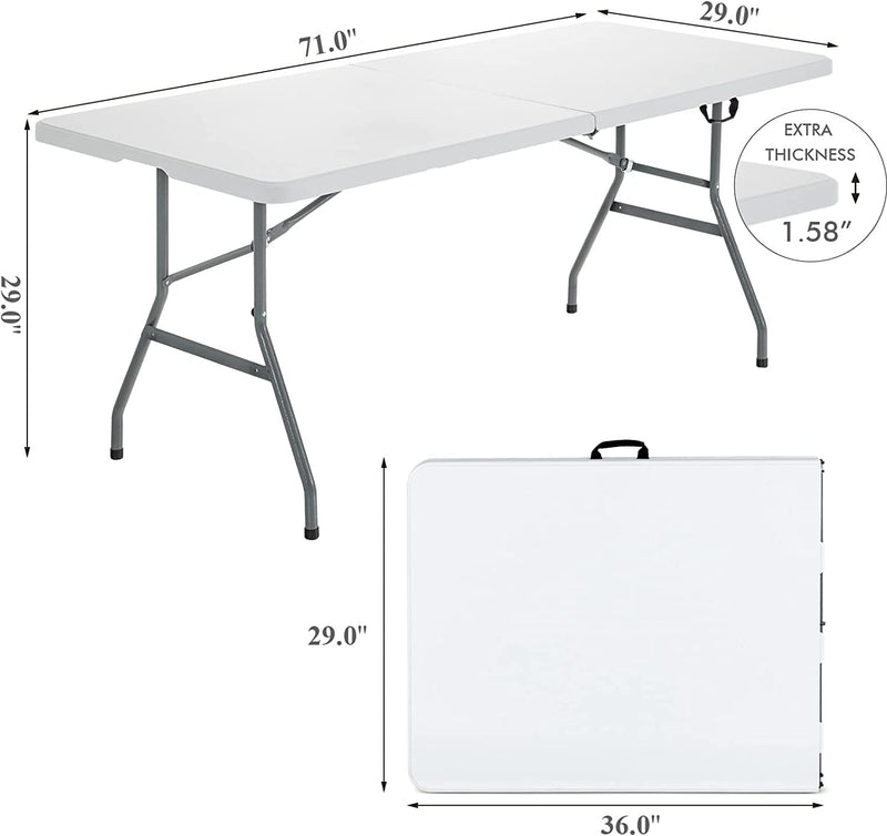 Load image into Gallery viewer, Goplus 6 FT 3-Piece Portable Picnic Table Bench Set, Weather-Resistant Plastic Folding Picnic Tables with Benches