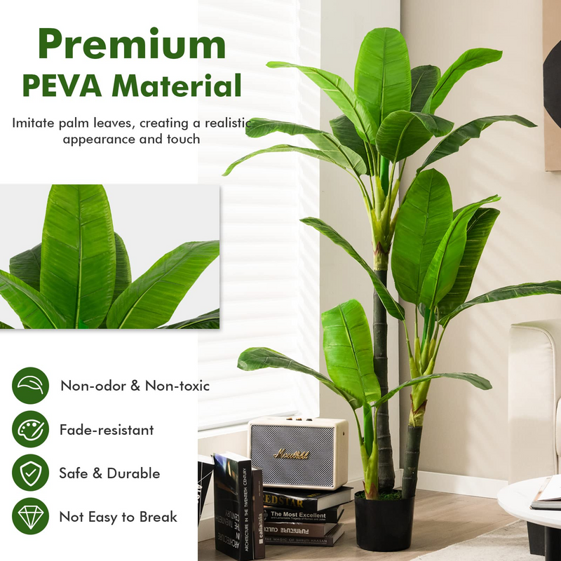 Load image into Gallery viewer, Goplus 5ft Bird of Paradise Artificial Plant, Fake Tropical Palm Tree with 18 Large Leaves - GoplusUS