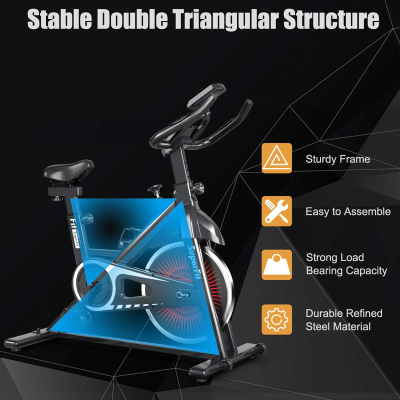 Load image into Gallery viewer, Goplus Indoor Cycling Bike, Silent Belt Drive Exercise Bike with Steel Flywheel, Phone Holder - GoplusUS