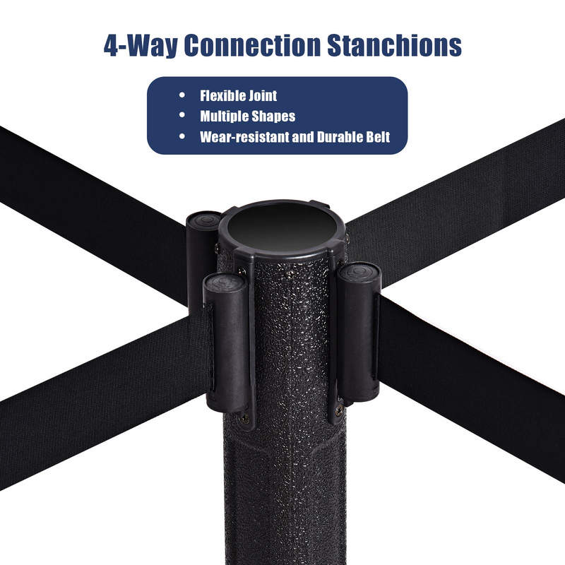 Load image into Gallery viewer, 2Pcs Stanchion Post, Crowd Control Rope Barrier with 6.3 Foot Retractable Belt - GoplusUS