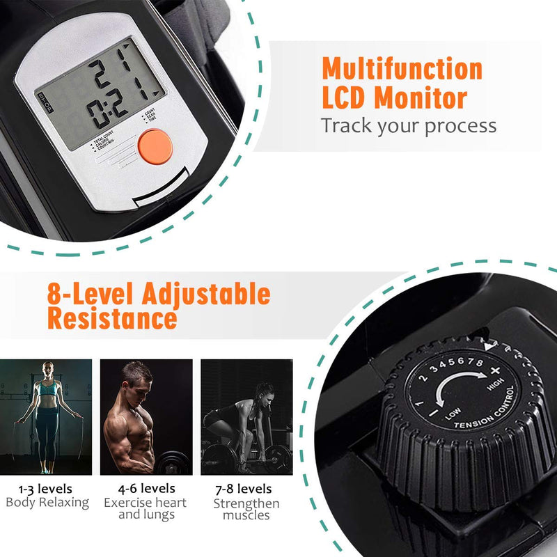 Load image into Gallery viewer, Folding Rowing Machine,Magnetic Rower with Adjustable Resistance and LCD Display - GoplusUS