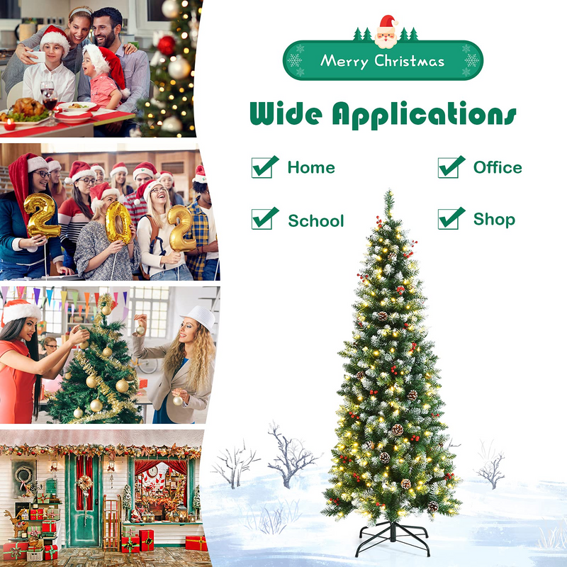 Load image into Gallery viewer, Snow Flocked Artificial Hinged Xmas Tree