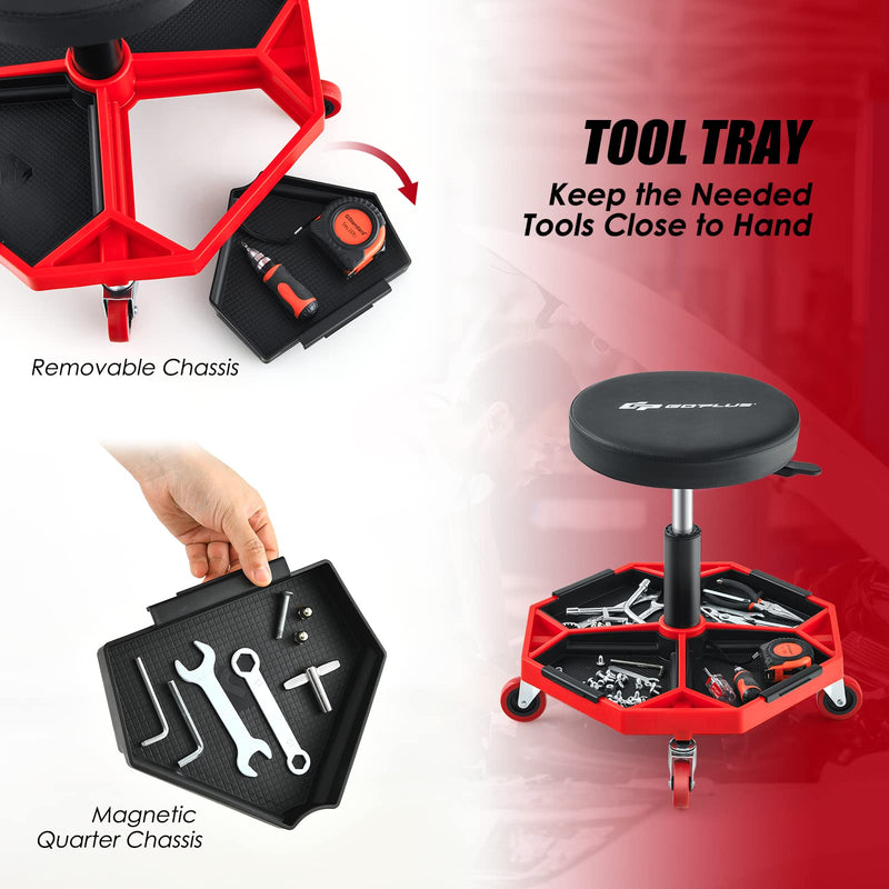 Load image into Gallery viewer, Goplus Rolling Mechanic Stool