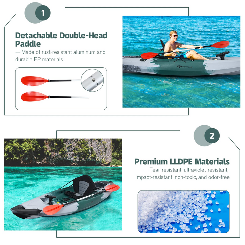 Load image into Gallery viewer, Goplus Sit-on-Top Fishing Kayaks for Adults, 9.7 FT One Person Recreational Touring Kayak - GoplusUS