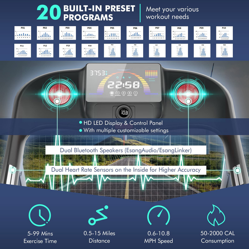 Load image into Gallery viewer, Goplus 4.75HP Folding Treadmill with 15% Auto Incline, Electric Superfit Treadmill w/Voice and APP Control - GoplusUS