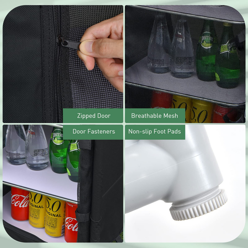 Load image into Gallery viewer, Goplus Camping Table with Storage, Aluminum Portable Camp Kitchen Cabinet Table with Carrying Bag - GoplusUS