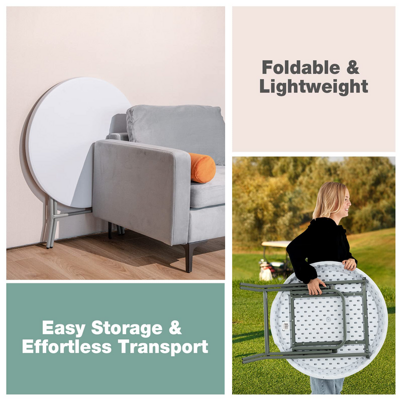Load image into Gallery viewer, Goplus 32'' Round Folding Table, Foldable Plastic Card Table - GoplusUS