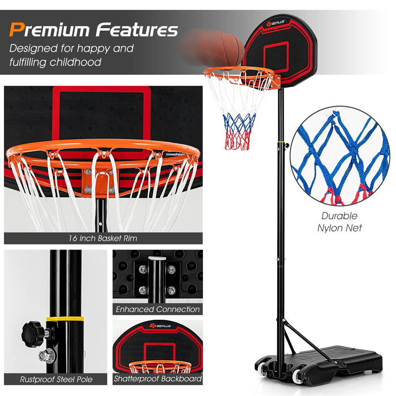 Load image into Gallery viewer, Goplus Portable Basketball Hoop Outdoor, 6.3FT-8.1FT - GoplusUS