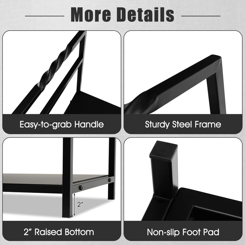 Load image into Gallery viewer, Goplus 16 Inch Small Firewood Rack, Indoor Outdoor Decorative Firewood Log Holder with Easy-to-Grab Handle & Raised Base - GoplusUS