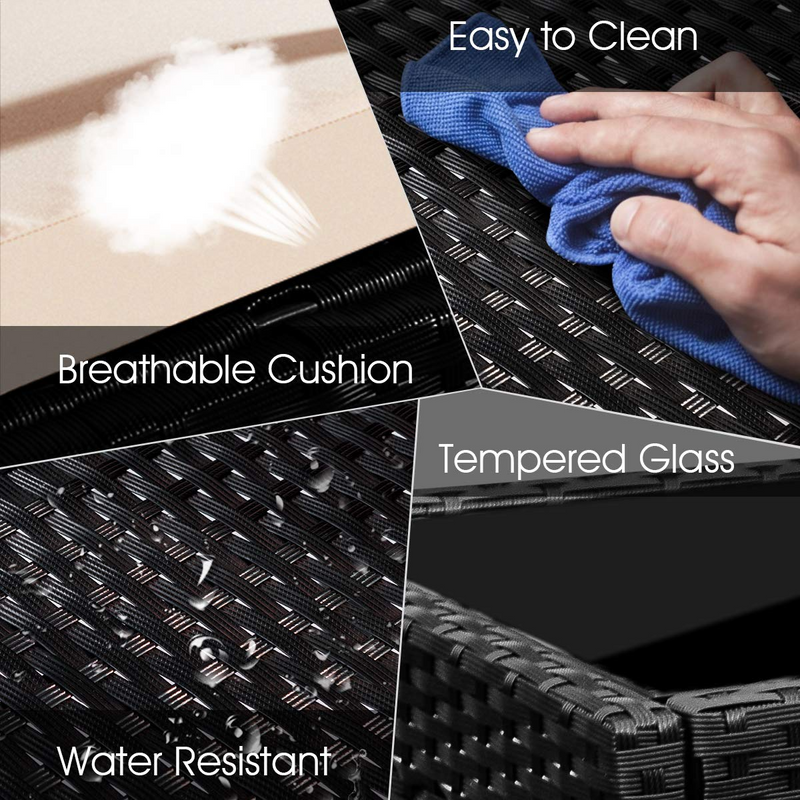 Load image into Gallery viewer, Goplus Rattan Furniture Set for Outdoor Patio Backyard Garden, 3-Piece Wicker Conversation Set - GoplusUS