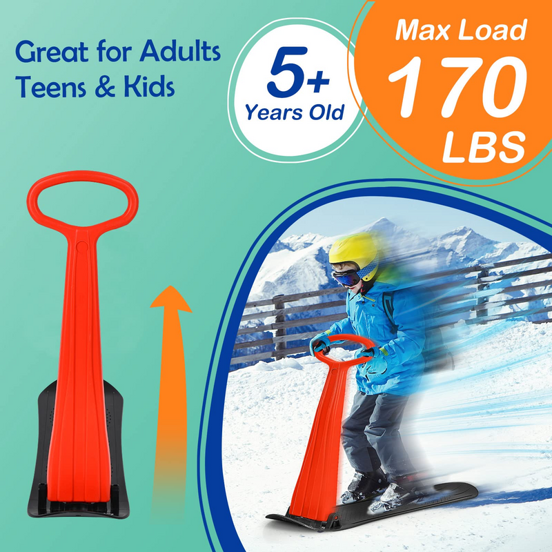 Load image into Gallery viewer, Goplus Ski Scooter Fold-up Snowboard, Snow Scooter W/ Grip Handle - GoplusUS