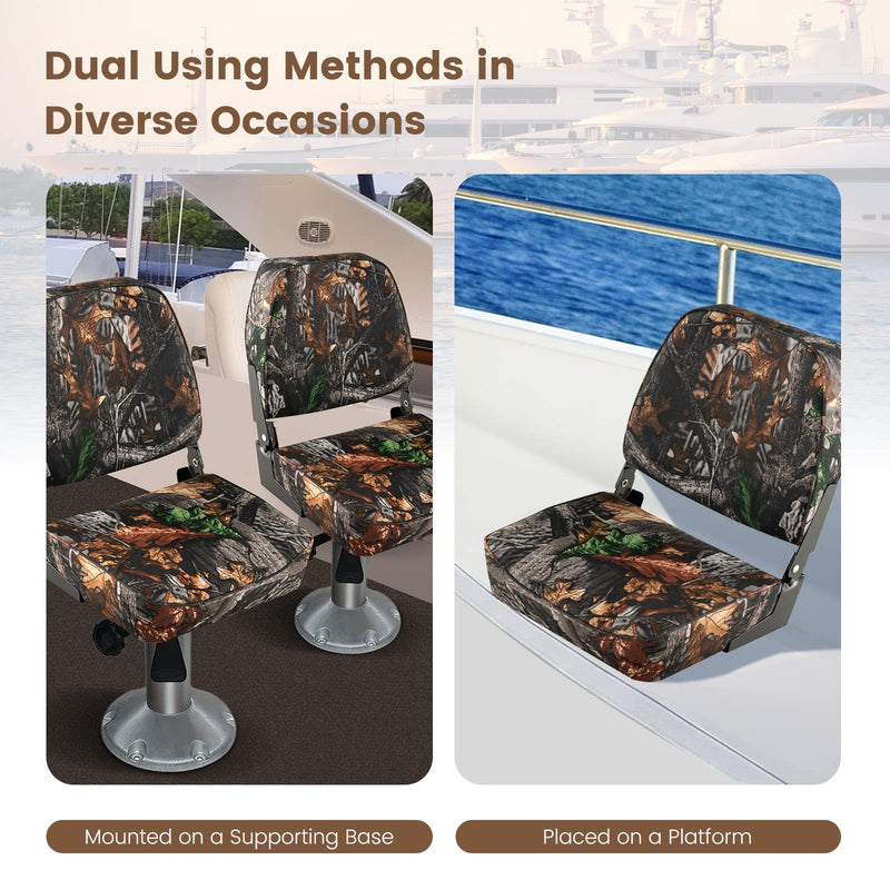 Load image into Gallery viewer, 2 Pack Boat Seat, Folding Low Back Fishing Seat - Goplus