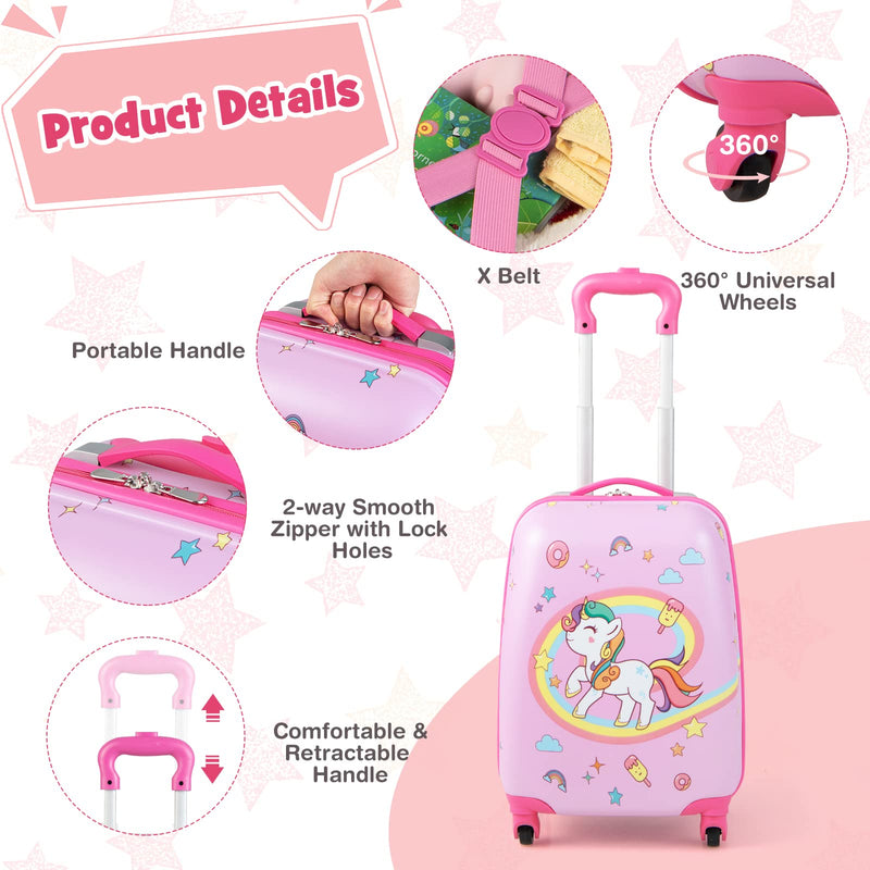 Load image into Gallery viewer, Goplus 2PC Kids Luggage, 12" & 16" Kids Carry On Luggage Set, Lightweight Spinner Suitcases for Boys and Girls - GoplusUS