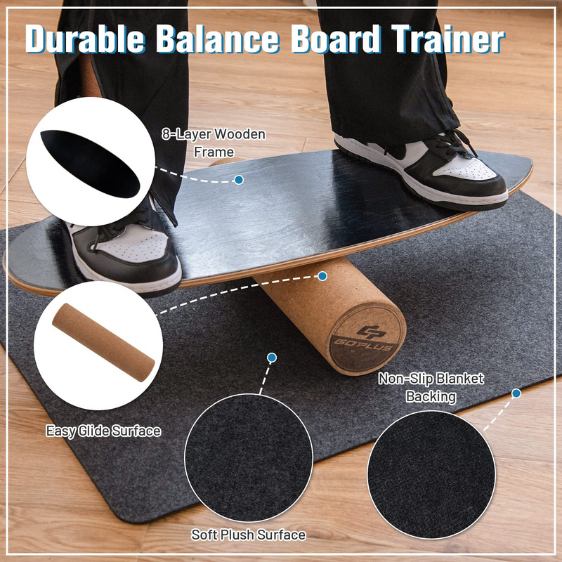 Load image into Gallery viewer, Goplus Balance Board Trainer, 500 LBS Weight Capacity Balancing Board for Core Strength, Skateboard - GoplusUS
