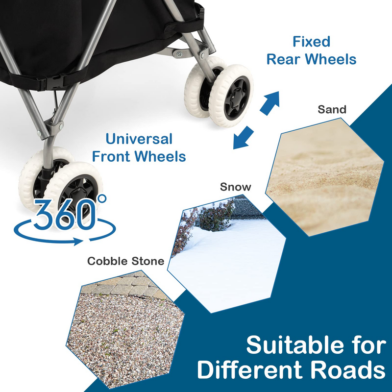 Load image into Gallery viewer, Goplus Folding Shopping Cart with Wheels, Grocery Cart with Removable Oxford Cloth Liner - GoplusUS