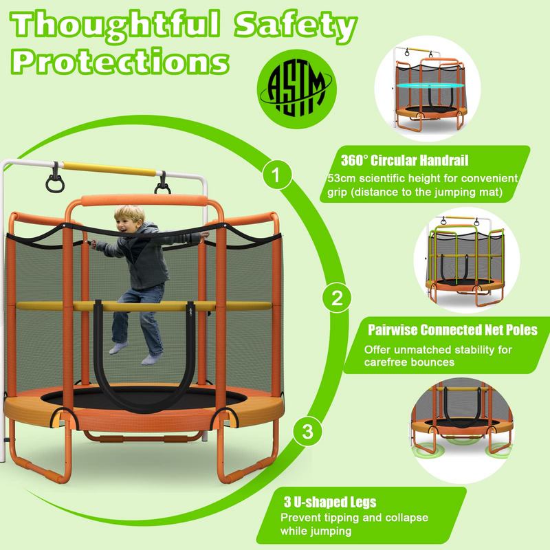 Load image into Gallery viewer, 60 Inch Kids Trampoline with Safety Enclosure Net - GoplusUS