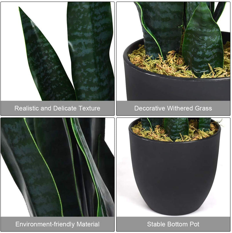 Load image into Gallery viewer, Goplus Fake Snake Plant, 2 Pack 36" Tall Artificial Potted Floor Plant