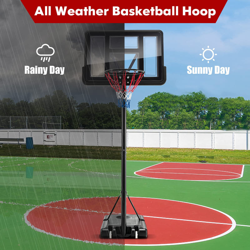 Load image into Gallery viewer, Goplus Portable Basketball Hoop Outdoor, 4.25-10FT 12-Level Height Adjustable Basketball Goal System - GoplusUS