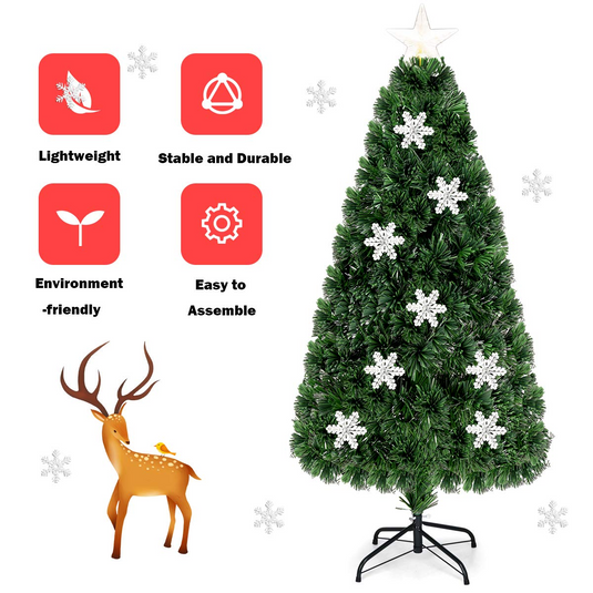 Goplus Pre-Lit Fiber Optic Artificial Christmas Tree - GoplusUS