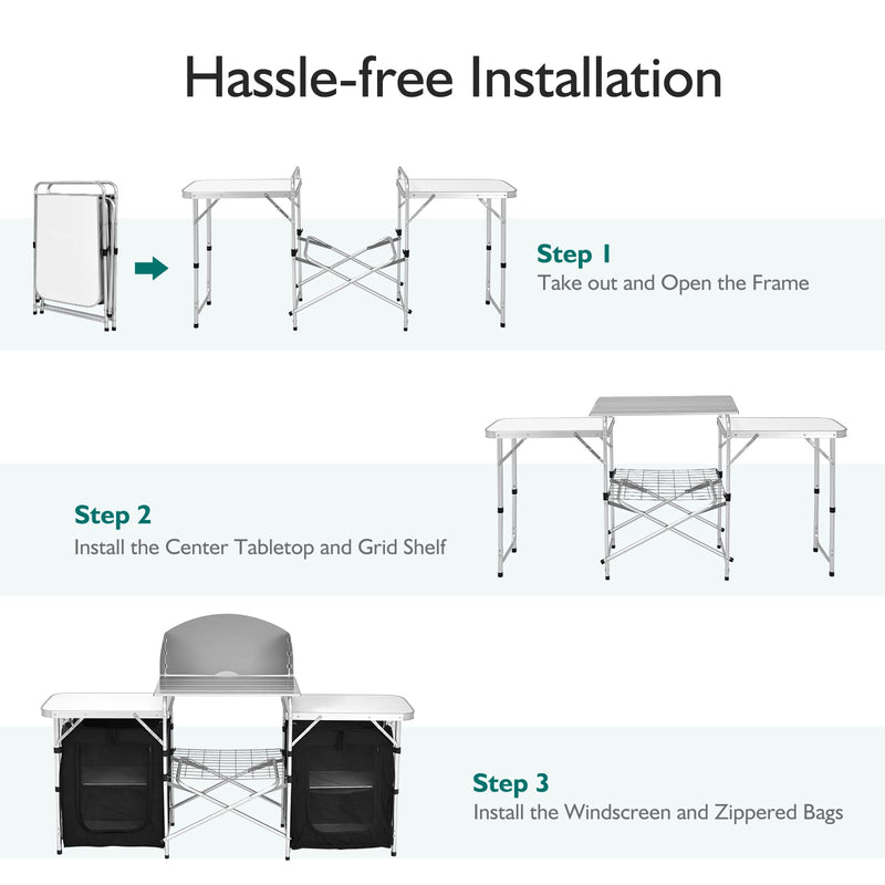 Load image into Gallery viewer, Goplus Folding Camping Kitchen Table with Storage - GoplusUS