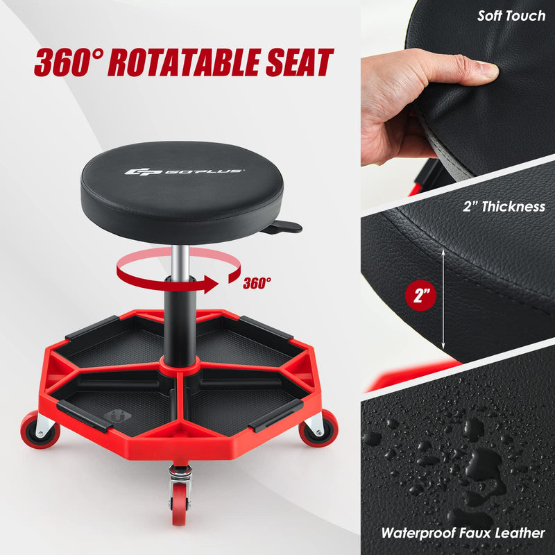 Load image into Gallery viewer, Goplus Rolling Mechanic Stool