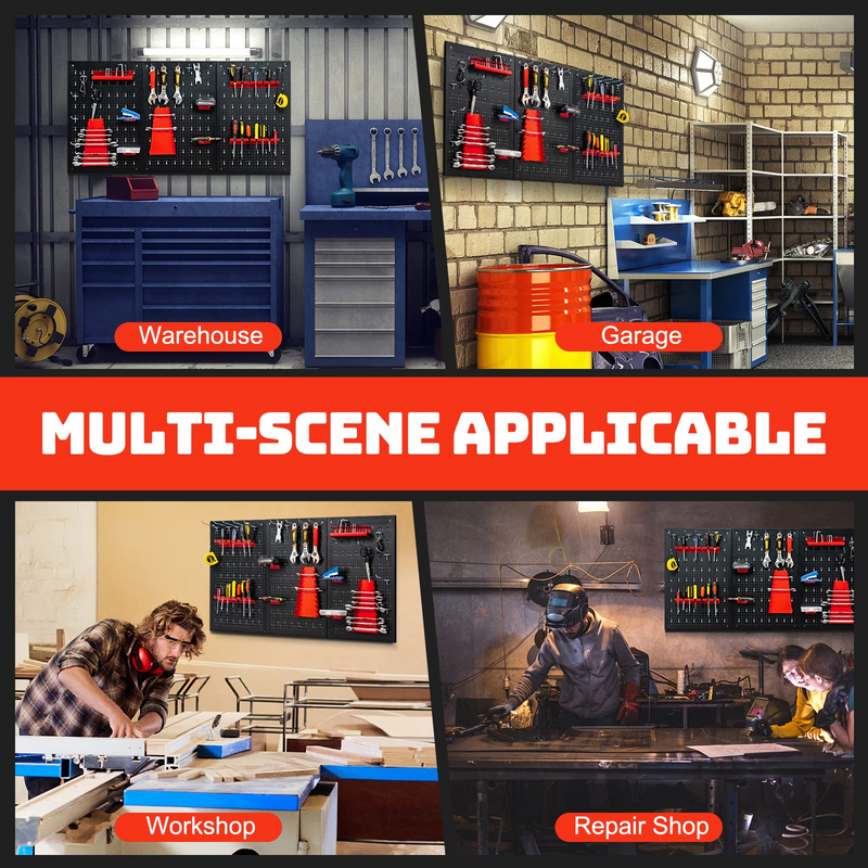 Load image into Gallery viewer, Goplus Pegboard Wall Organizer, 4ft Metal Garage Pegboard Tool Organizer - GoplusUS