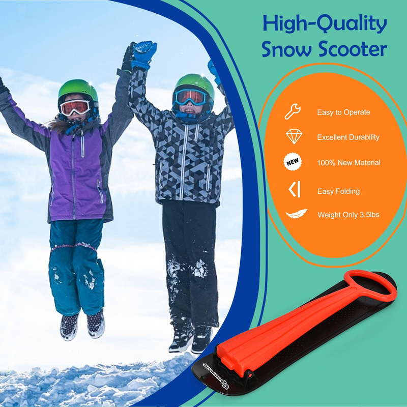 Load image into Gallery viewer, Goplus Ski Scooter Fold-up Snowboard, Snow Scooter W/ Grip Handle - GoplusUS