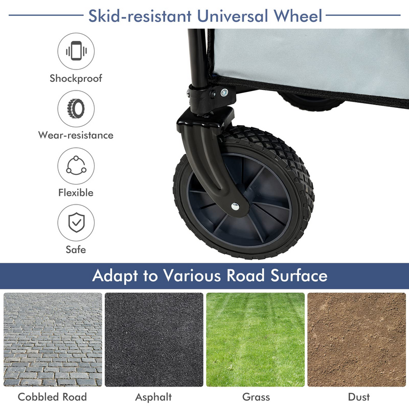 Load image into Gallery viewer, Goplus Collapsible Wagon, Folding Utility Wagon Cart w/Universal Wheels & Adjustable Handle & Cover Bag - GoplusUS