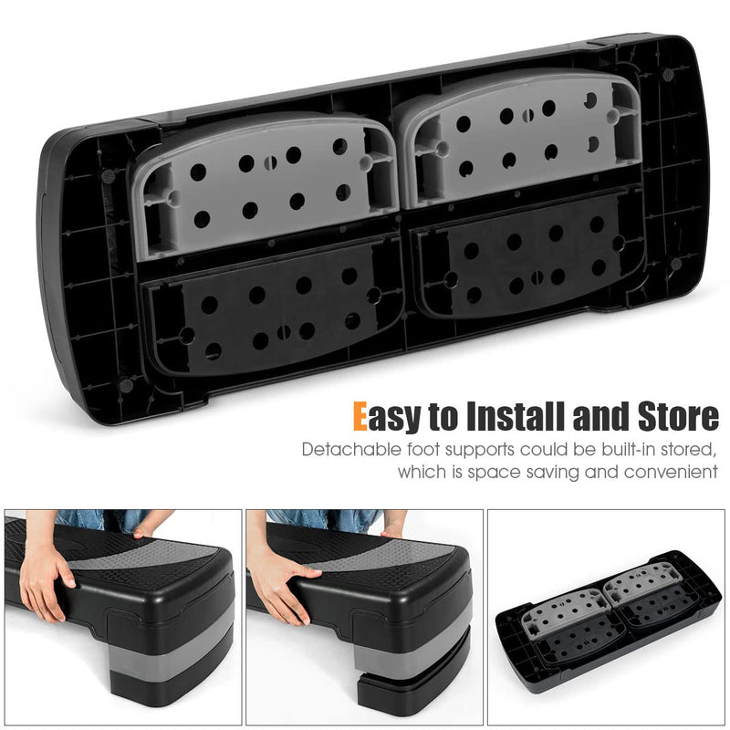 Load image into Gallery viewer, Goplus 31" Aerobic Exercise Stepper Deck, Adjustable Fitness Workout Step Platform Trainer with Risers - GoplusUS