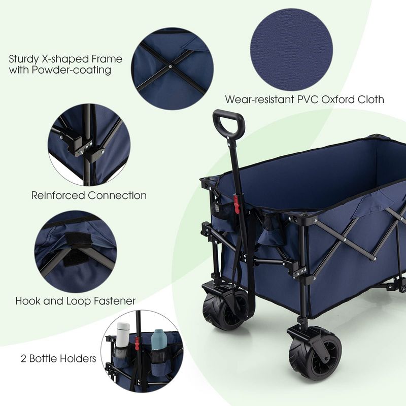 Load image into Gallery viewer, Goplus Collapsible Wagon Cart, Foldable Heavy Duty Utility Wagon with Adjustable Handle - GoplusUS