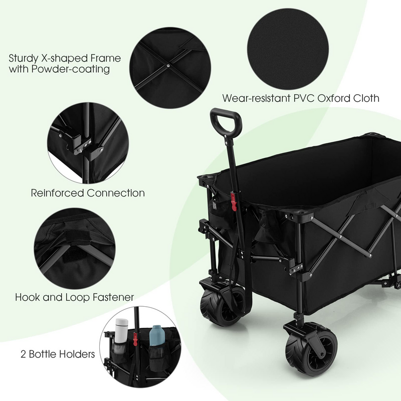 Load image into Gallery viewer, Goplus Collapsible Wagon Cart, Foldable Heavy Duty Utility Wagon with Adjustable Handle - GoplusUS